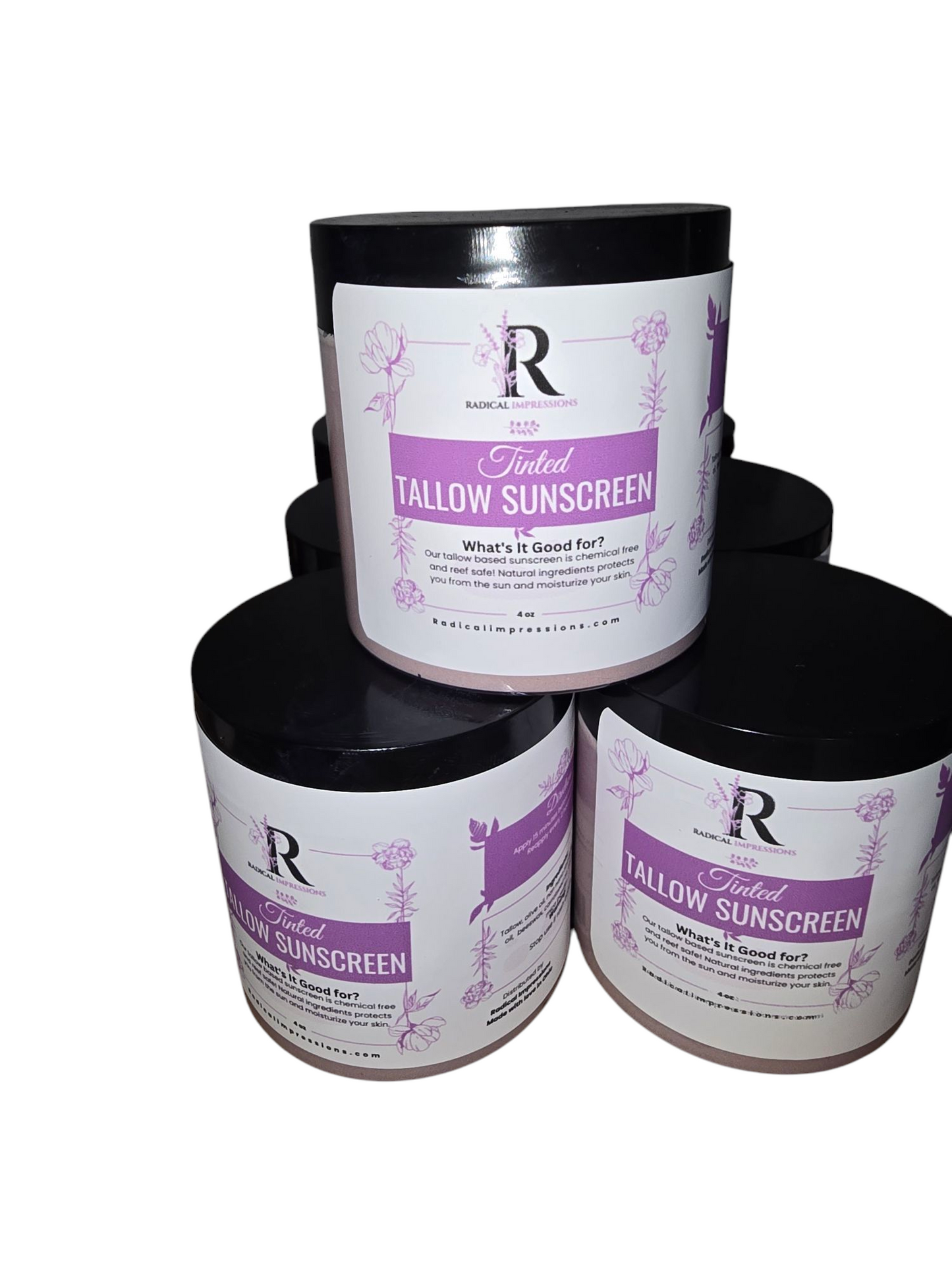 Tinted tallow sunscreen