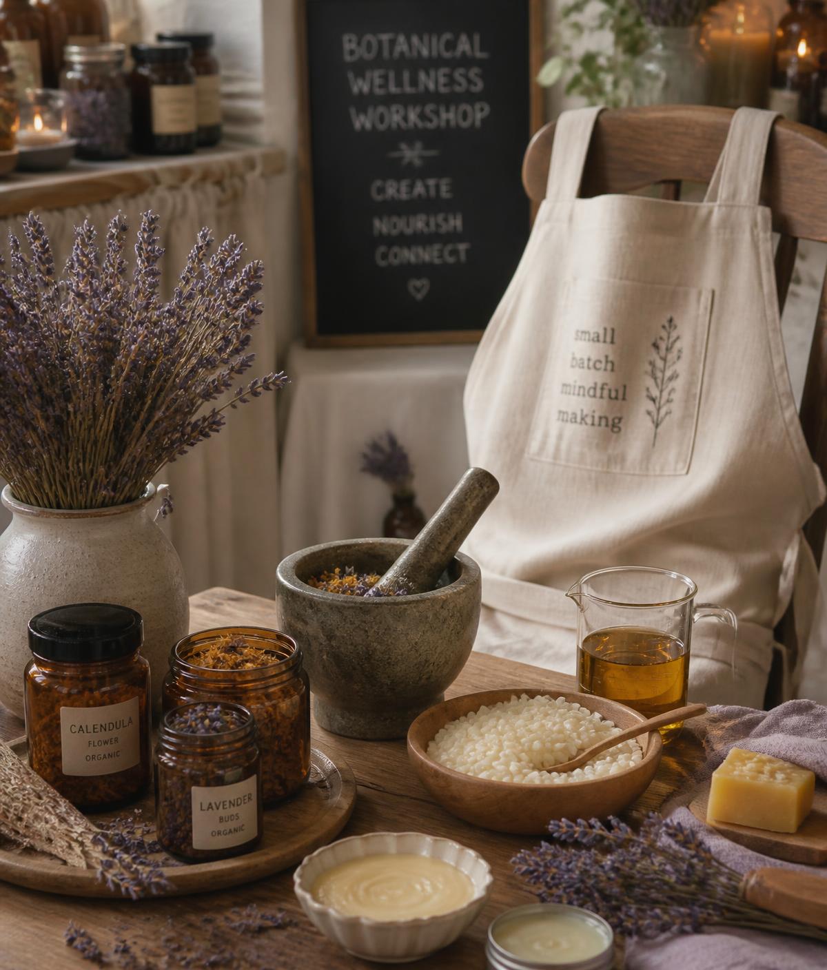Small batch wellness products being made by hand