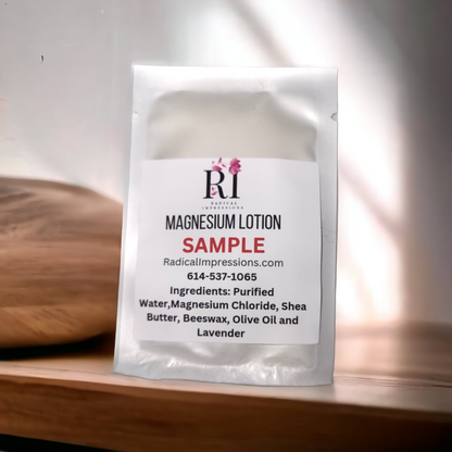 Magnesium lotion samples