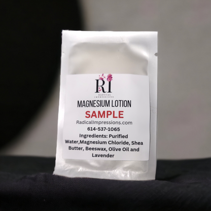 Magnesium lotion samples