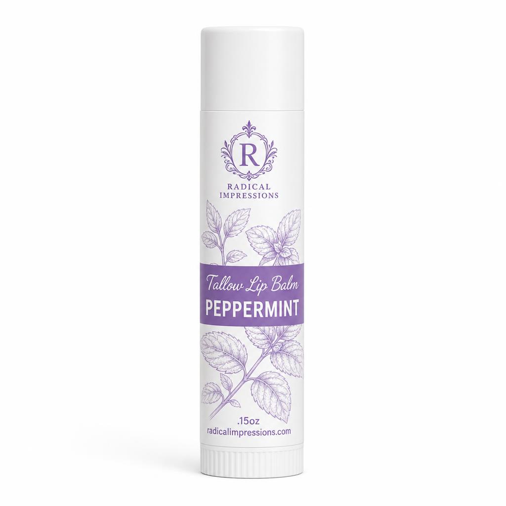 tallow lip balm peppermint