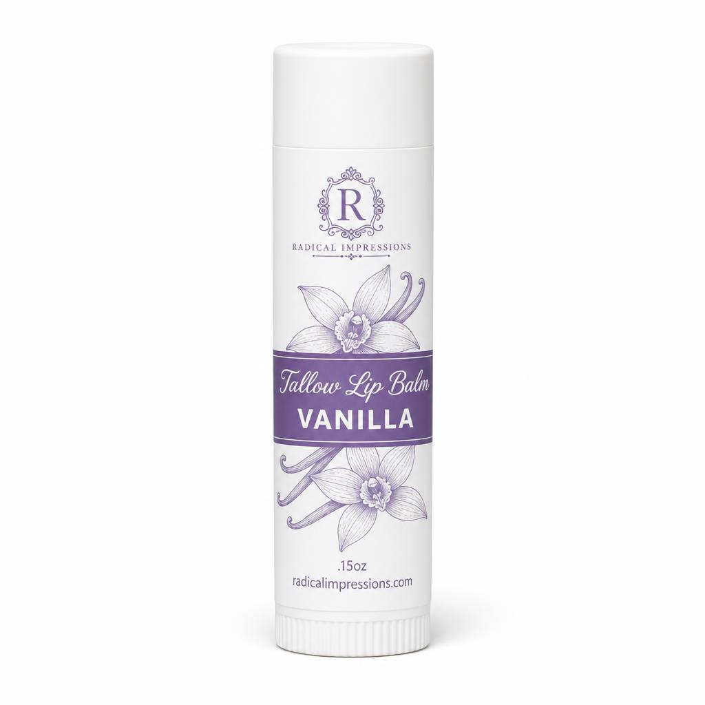 tallow lip balm vanilla